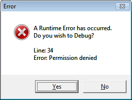 a runtime error has occurred. do you