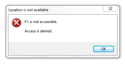 accès refusé au disque dur traditionnel