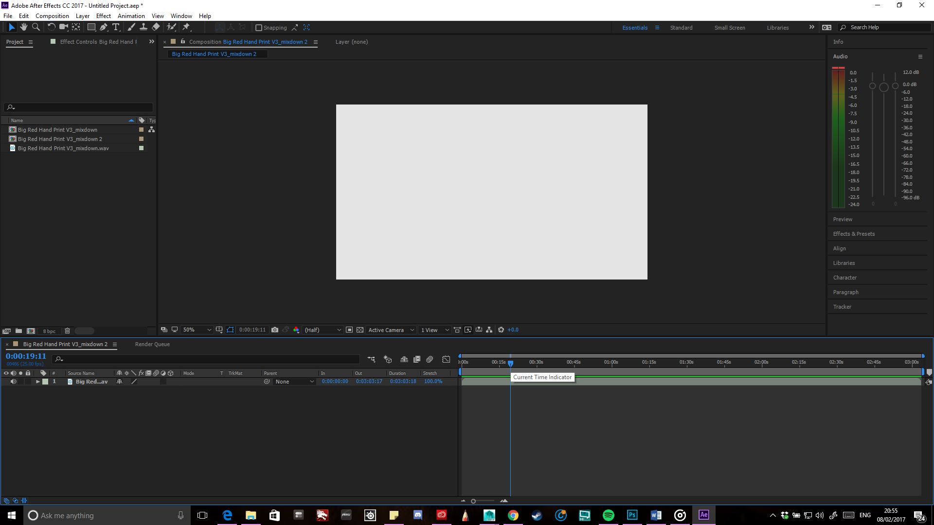 adobe after effects unable to start audio playback