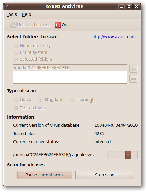 antivirus para escanear windows desde ubuntu