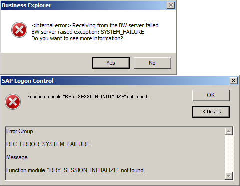 bex analyzer rfc error received