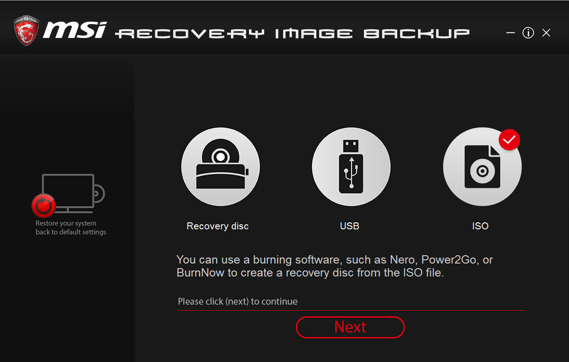 Recovery-Disk auf USB brennen