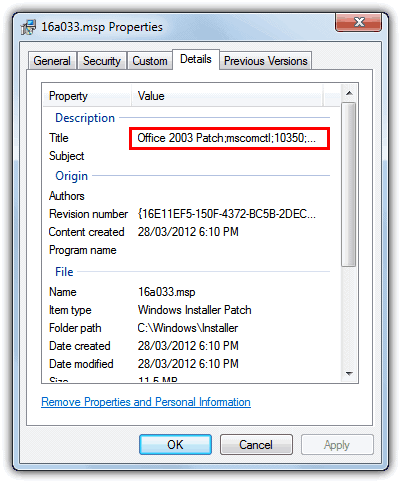 può eliminare il file Windows Installer