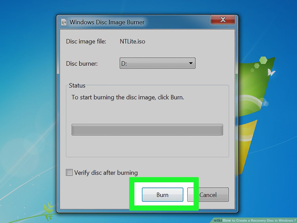 creating bootable recovery disk windows 7
