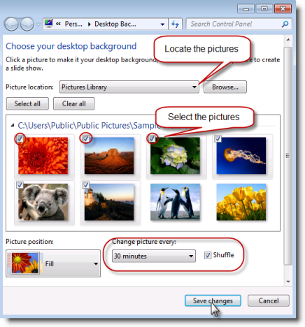 Desktop-Hintergründe zu Windows 7