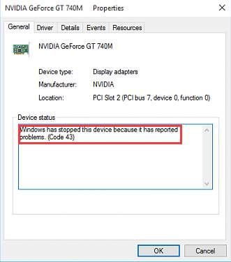 device manager code 43 replacement windows 7