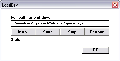 driver giveio not found