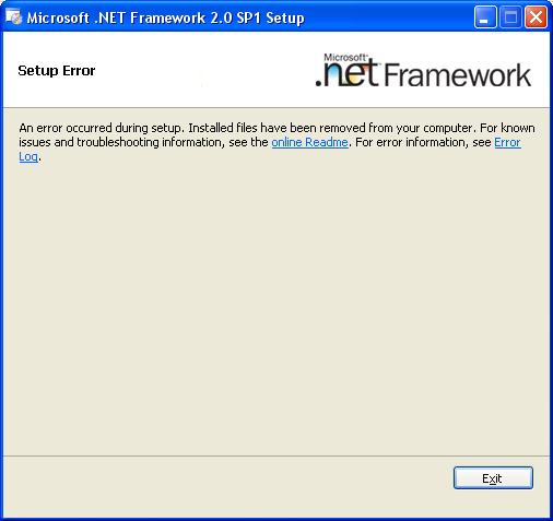 błąd 1603 .net framework 2.0
