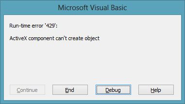 błąd 249 componente activex crear objeto