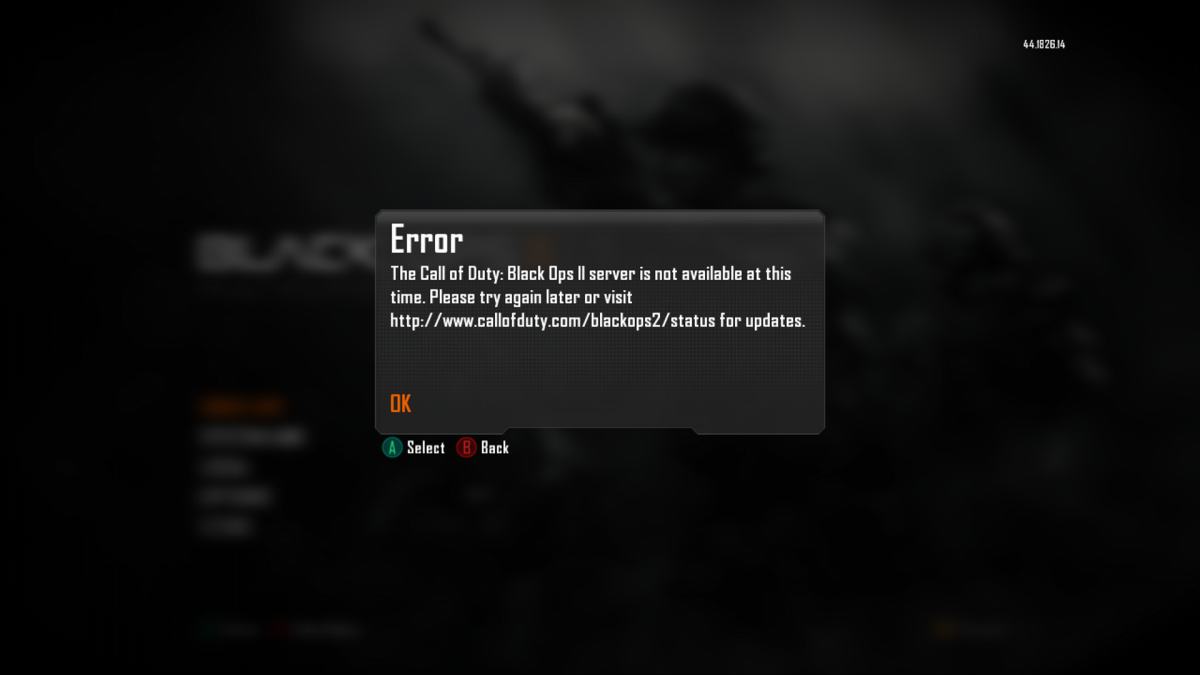 error try again later black ops 2