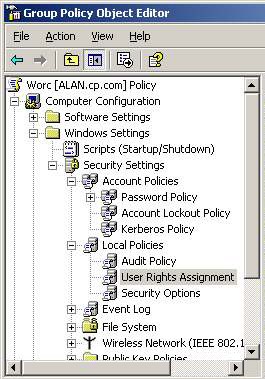 group policy editor in windows server 2003