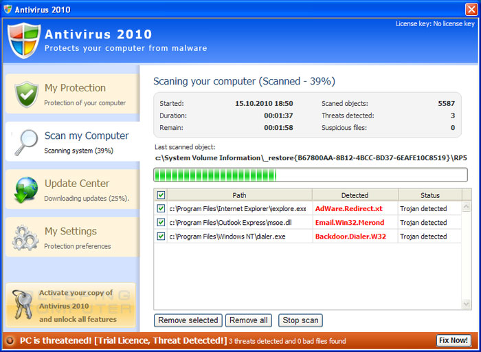 comment supprimer Vista antivirus 2010