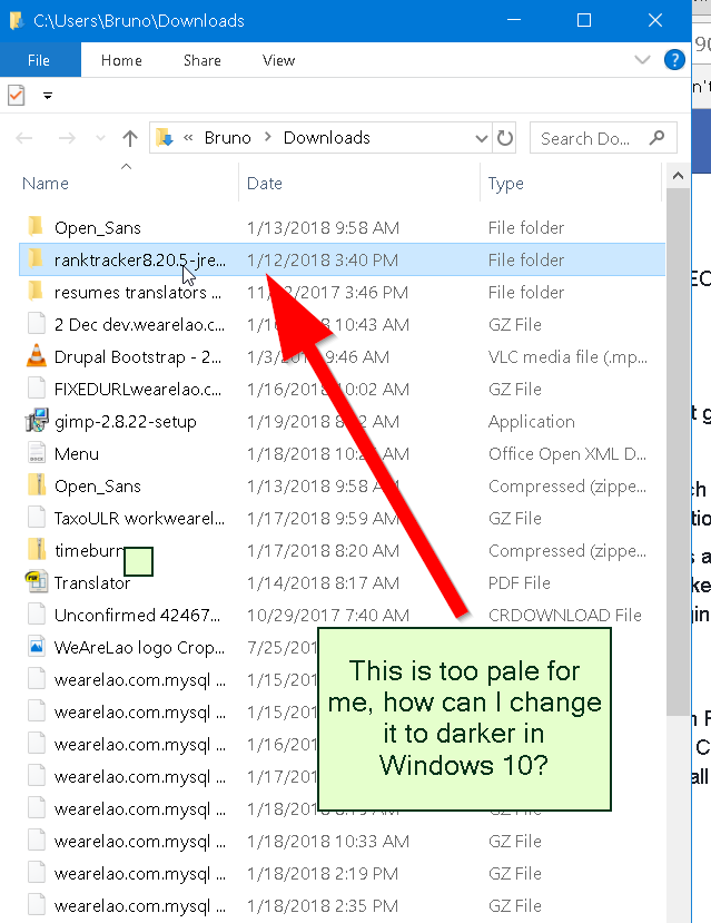 how to change the style of Highlighted text in windows
