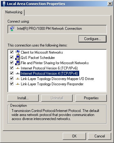 как настроить TCP IP в узле Windows 2008 R2