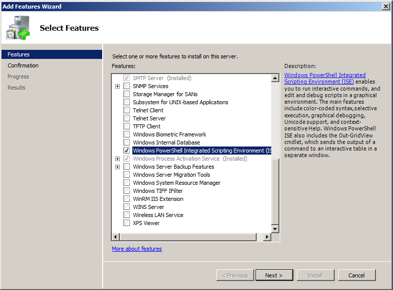 Windows 08 r2에 powershell을 설치하는 방법