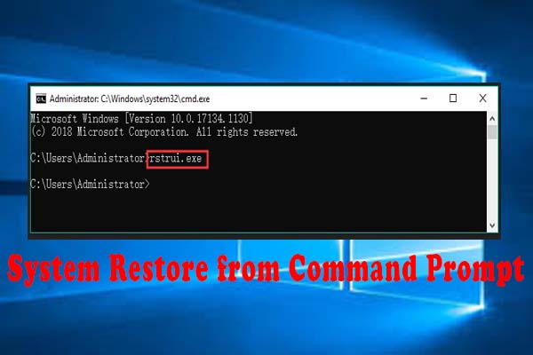 how to run system restore from command