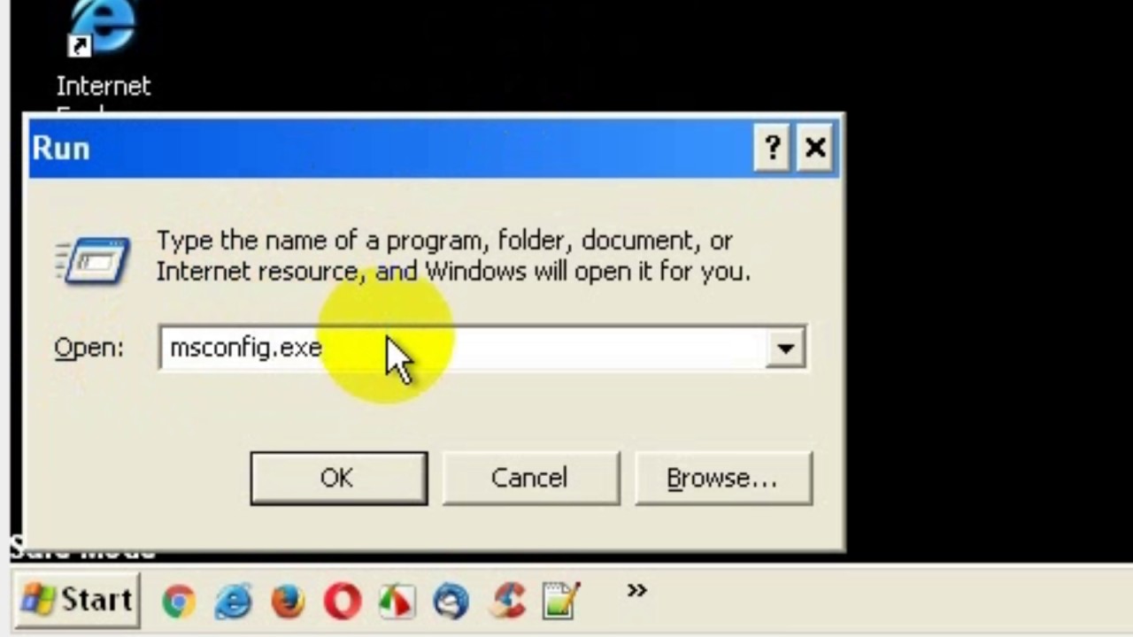 how to off safe process windows xp