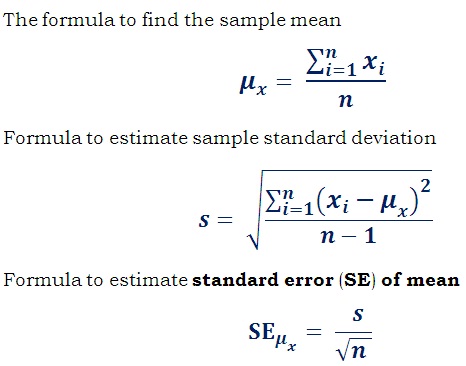median standard error estimate