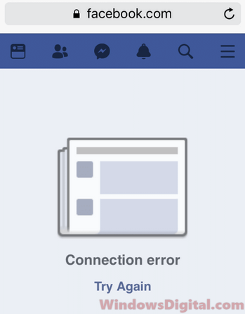 network error on facebook 연결된 친구