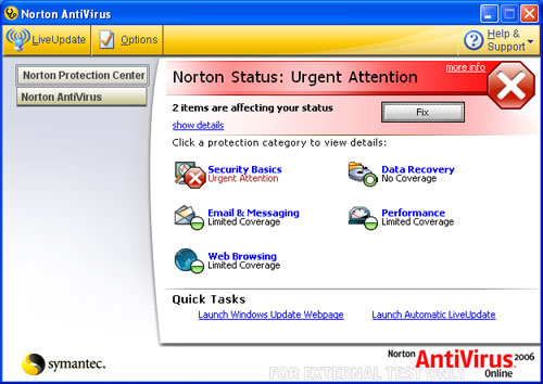 aggiornamento download di norton anti-virus 2006