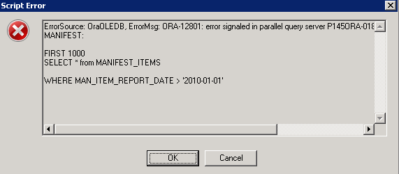 ora 12801 error signaled through parallel query server p004