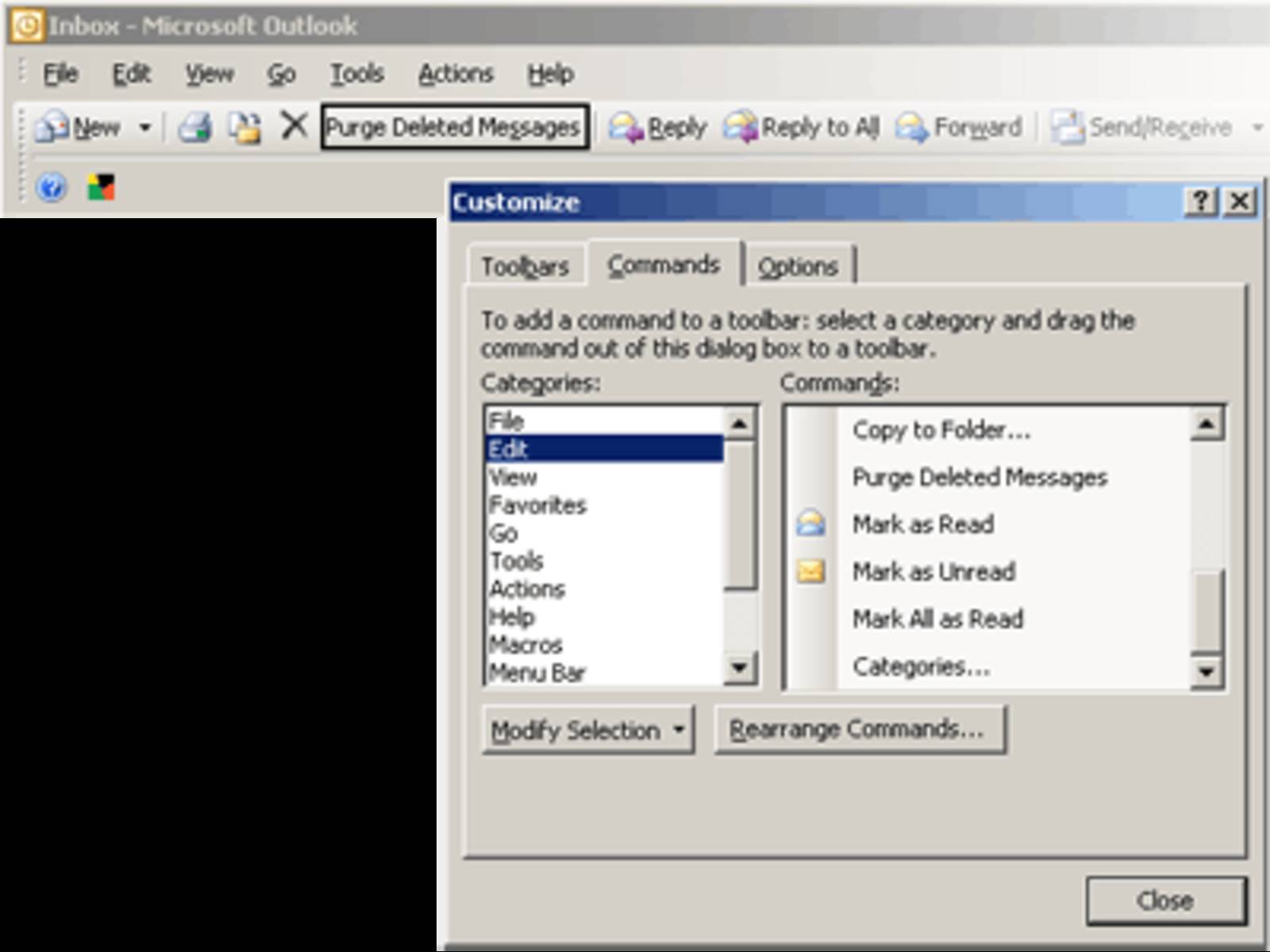 purge deleted messages in outlook 2007