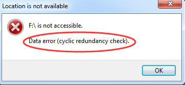 error de verificación cíclica de redundancia