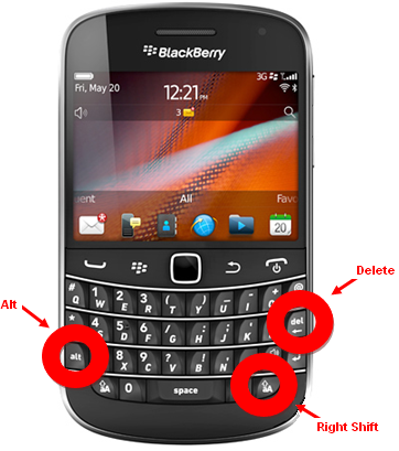 redefinir erro no blackberry bold