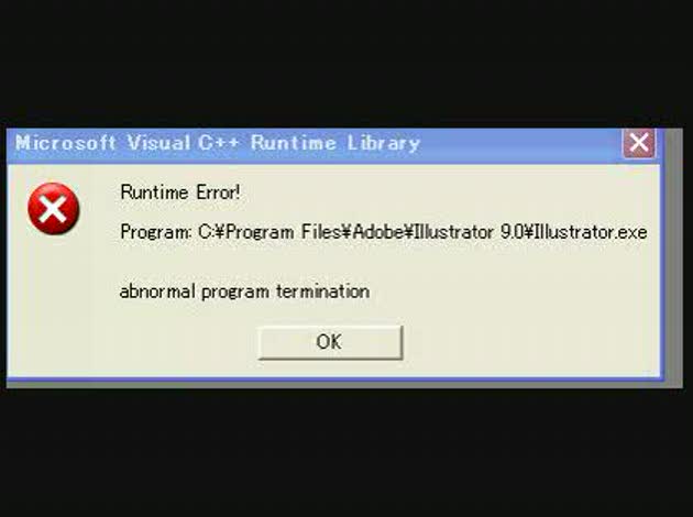 errore di runtime r6009 windows xp
