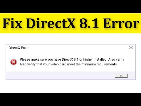 runtime instale o directx 8.1 y ou posterior para