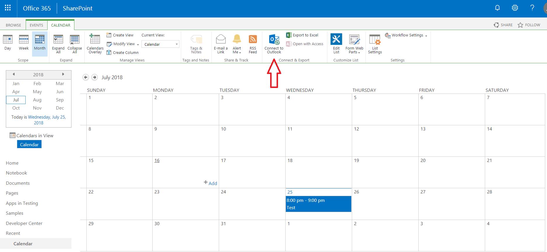 Календарь sharepoint в Outlook