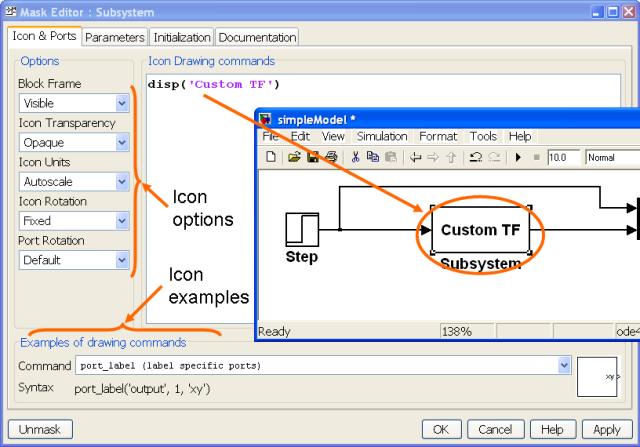 simulink cover subsystem parameters