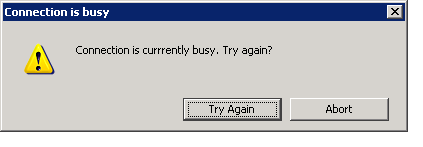 sql trendy connection busy error
