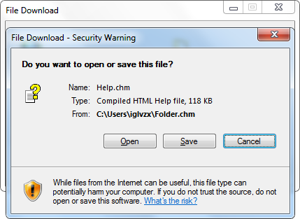 nie można otworzyć plików .chm w systemie Windows XP