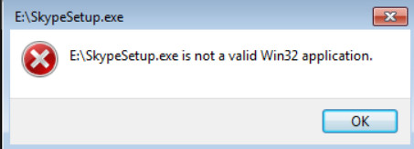virus not strong win32 application error