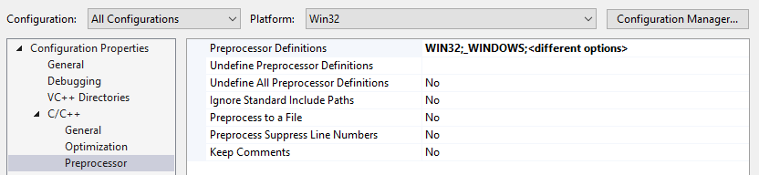 preprocesor win32 x64
