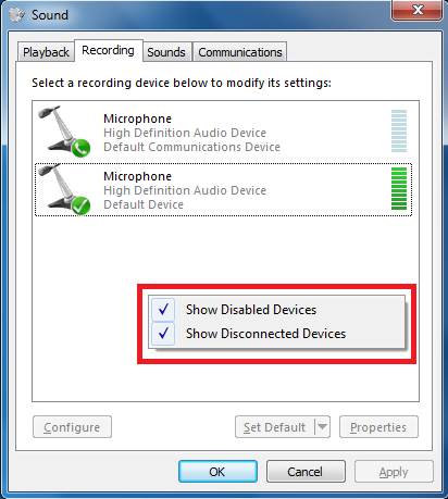 windows top recording device not found
