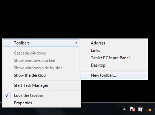 windows 7 remove address from taskbar