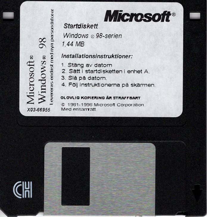 загрузка содержимого загрузочного диска Windows 98