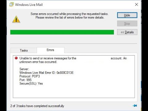 windows be living mail error de servidor 0x80072ee7