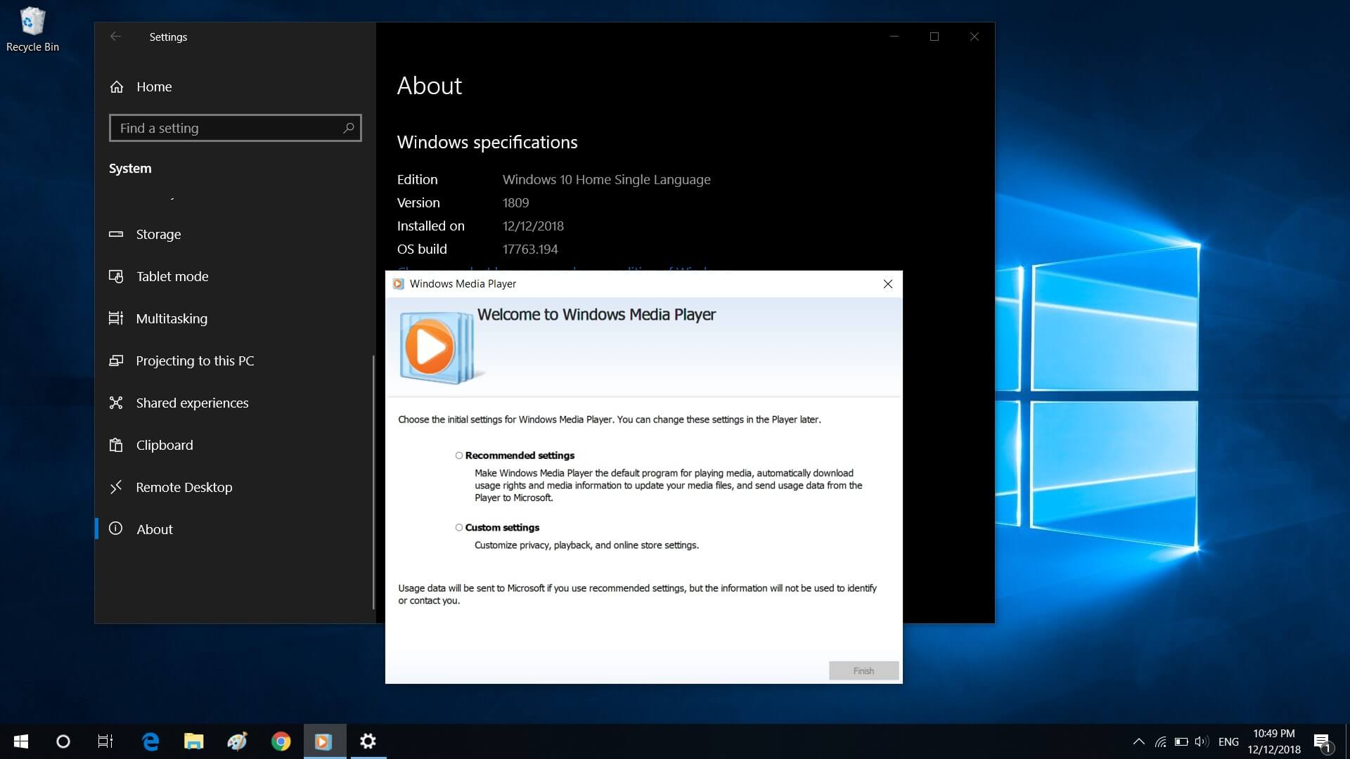 windows новый начальный проигрыватель Windows Media
