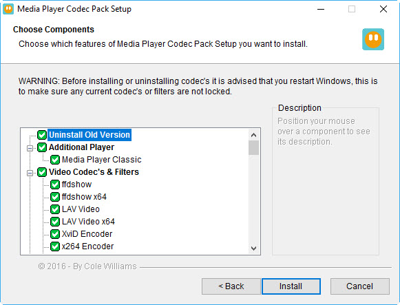 códec xvid para adaptarse al reproductor de Windows Media Windows XP